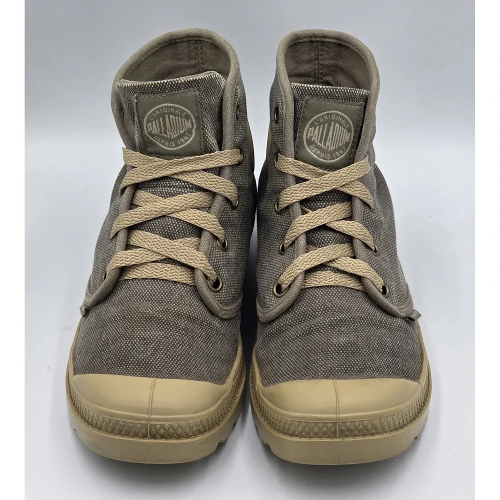 Palladium Women's‎ Pampa Hi Tan Brown Canvas Ankle Boots 5.5